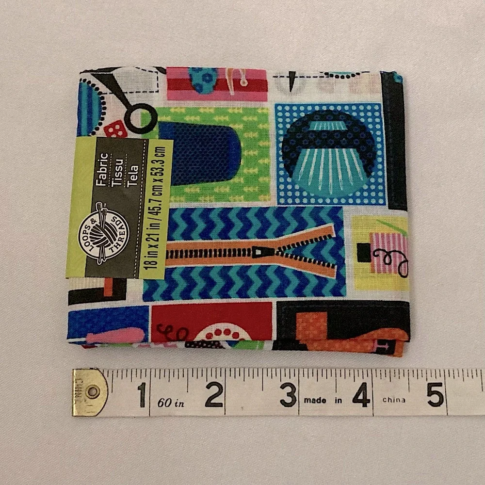⭐️ Loops & Threads Multicolored 100% Cotton Sewing Pattern Fabric